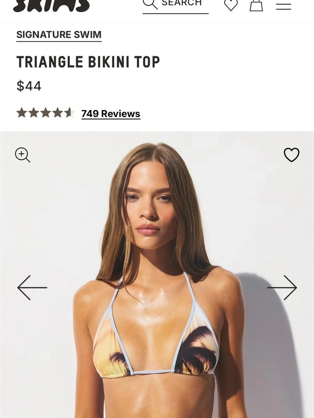 SKIMS Signature Swim Tie Side Bikini Set - Beach Scene NWT
